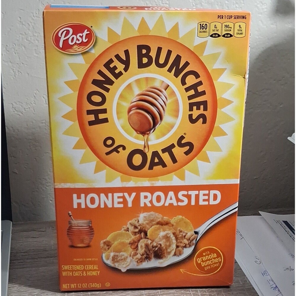Post Honey Bunches of Oats Honey Flavor Breakfast Cereal 12 oz, 2 Pack